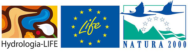 Emblems of Hydrology, Life and Natura 2000 projects.