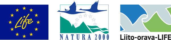 Life-, Natura 2000- ja Liito-orava-LIFE tunnukset.